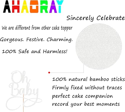 Miniatura 56 de Oh Baby Cake Topper – Suministros de decoración de pastel de fiesta de cumpleaños de bebé de alta calidad, para baby shower, revelación de género