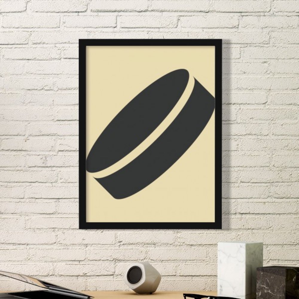 Cadre photo de prestige en bois noir avec peinture géométrique discus sport DIYthinker