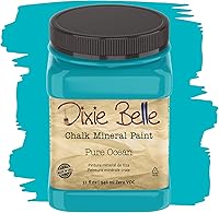 Vista 357 de Dixie Belle Paint Company - Pintura con acabado de tiza para muebles, color blanco lino (Drop Cloth), 8 fl oz, pintura mineral color blanco lino mate