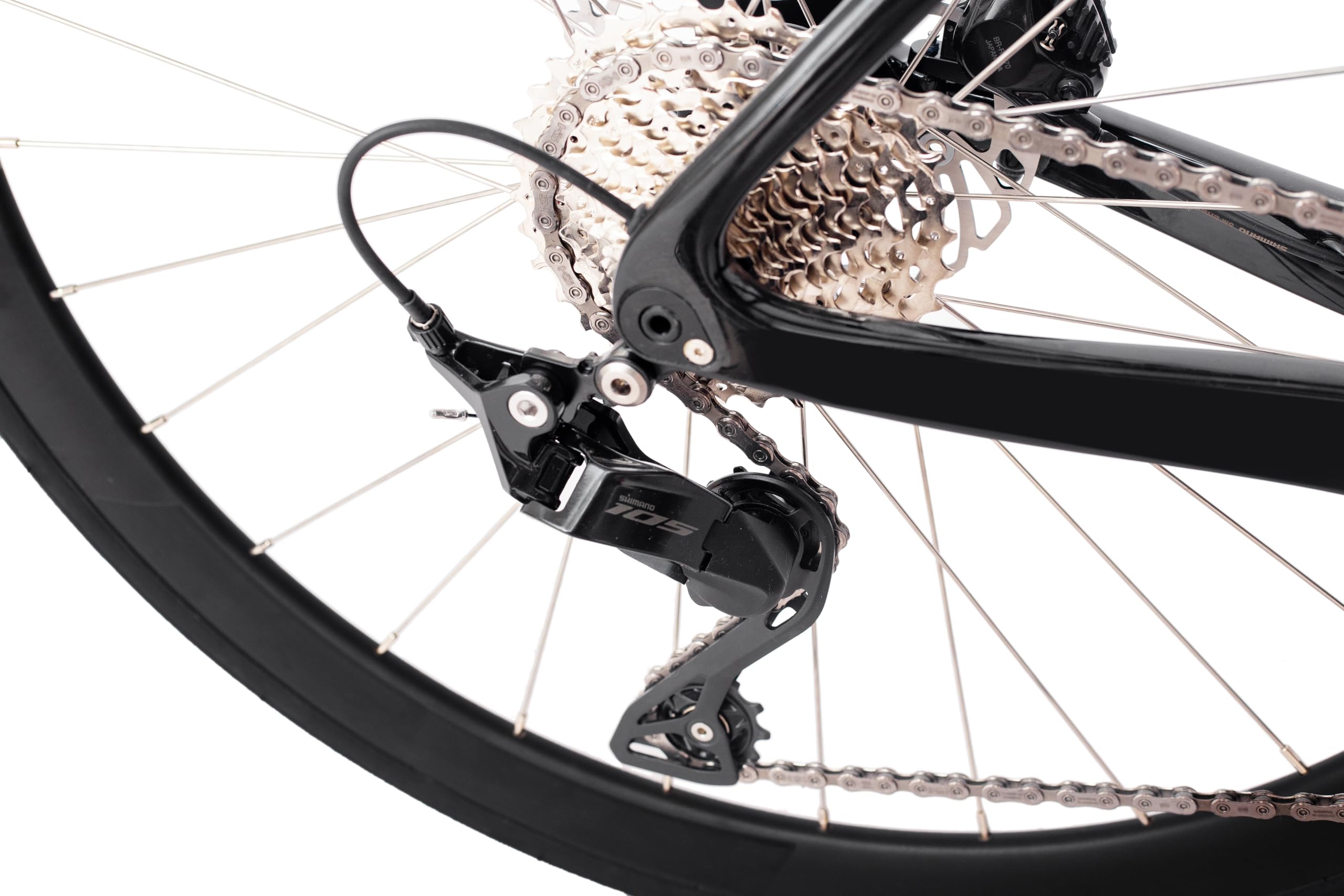 Rinos Odin 4 Bici da Corsa in Carbonio | 105, 24 Velocità | Telaio in Carbonio T800 | 9,6 kg | Freni a Disco Idraulici | Cerchi Aerodinamici 38 mm