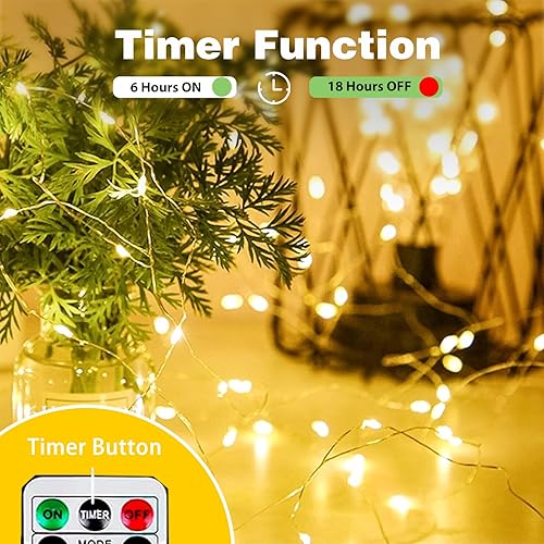 Miniatura 50 de Guirnalda de luces LED en forma de corazones rosas, 3 m, alimentada por pilas, temporizador, luces intermitentes, impermeable, para Navidad