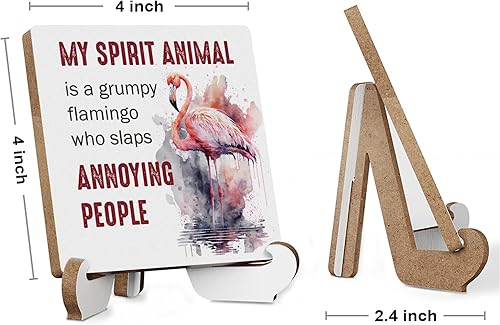 Miniatura 9 de Decoración decorativa de escritorio, terapia de salud mental, placa de decoración de oficina con soporte de madera, letrero de madera inspirador