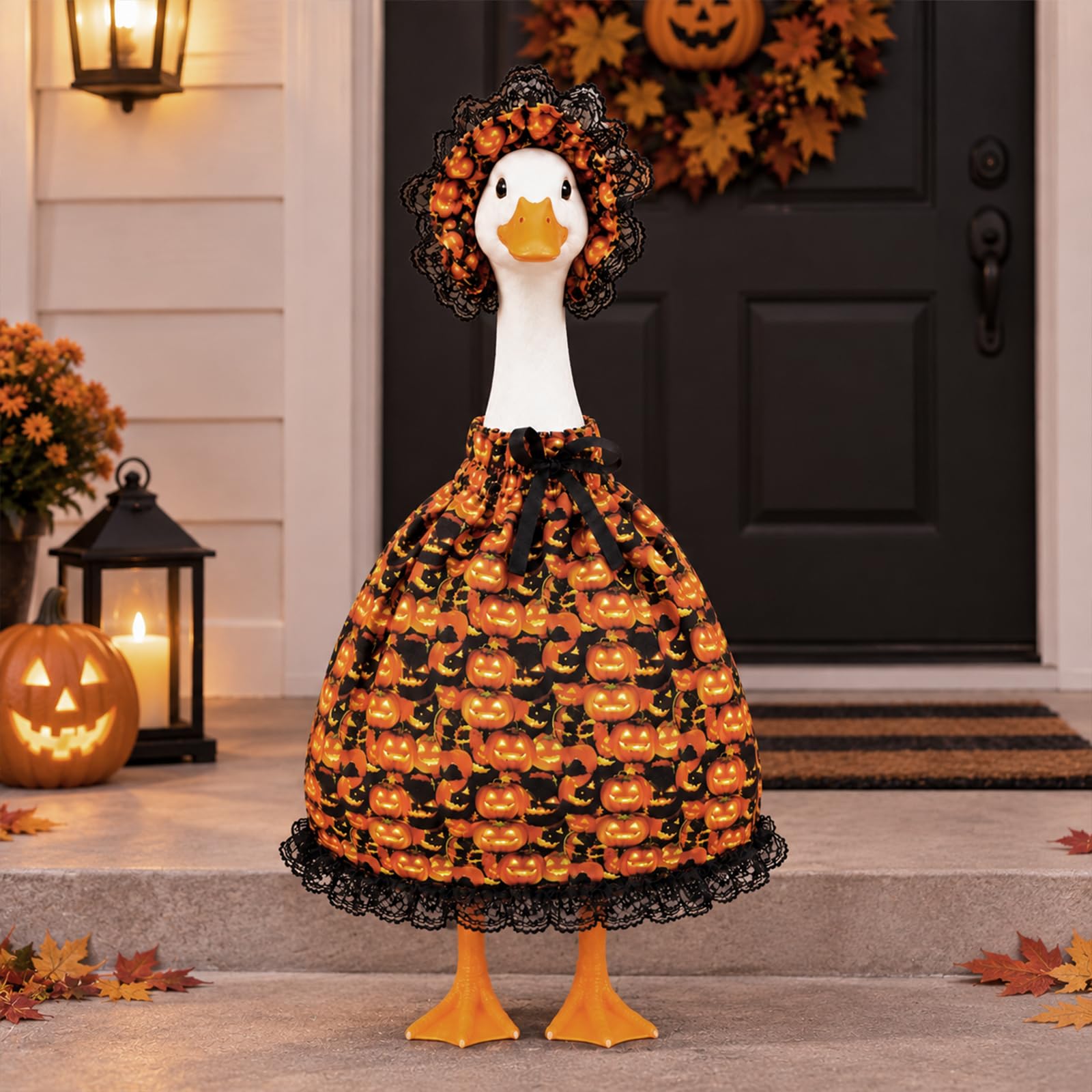 Porch Goose Halloween Outfit, 23 Inch Pumpkin Witch Porch Goose Outfit