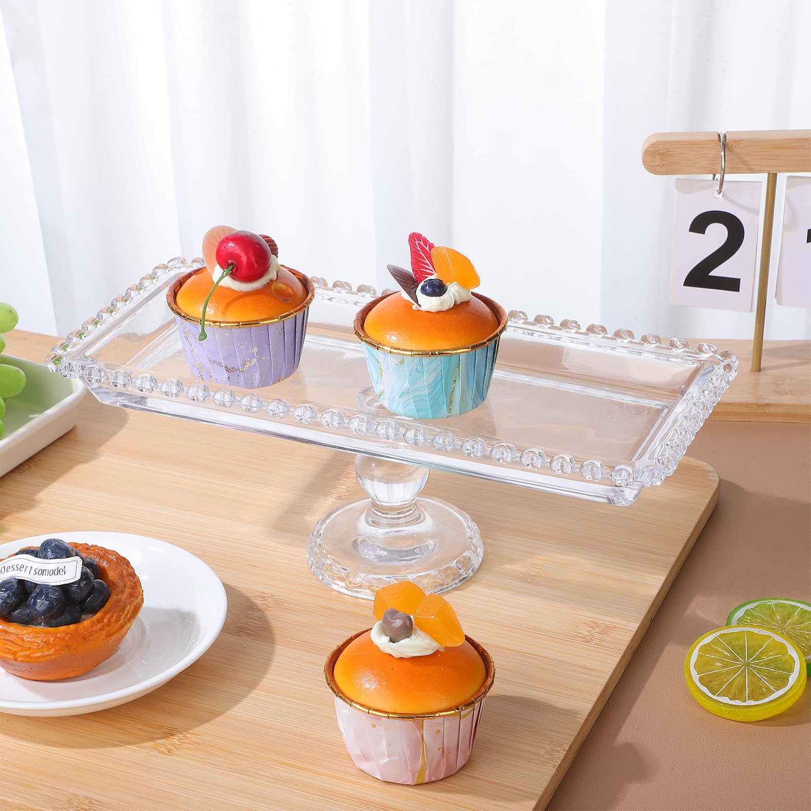 Alipis Plateau à Fruits et Gâteaux en Verre Transparent 30 CM Cloche, Convient pour Salades, Bonbons et Réunions