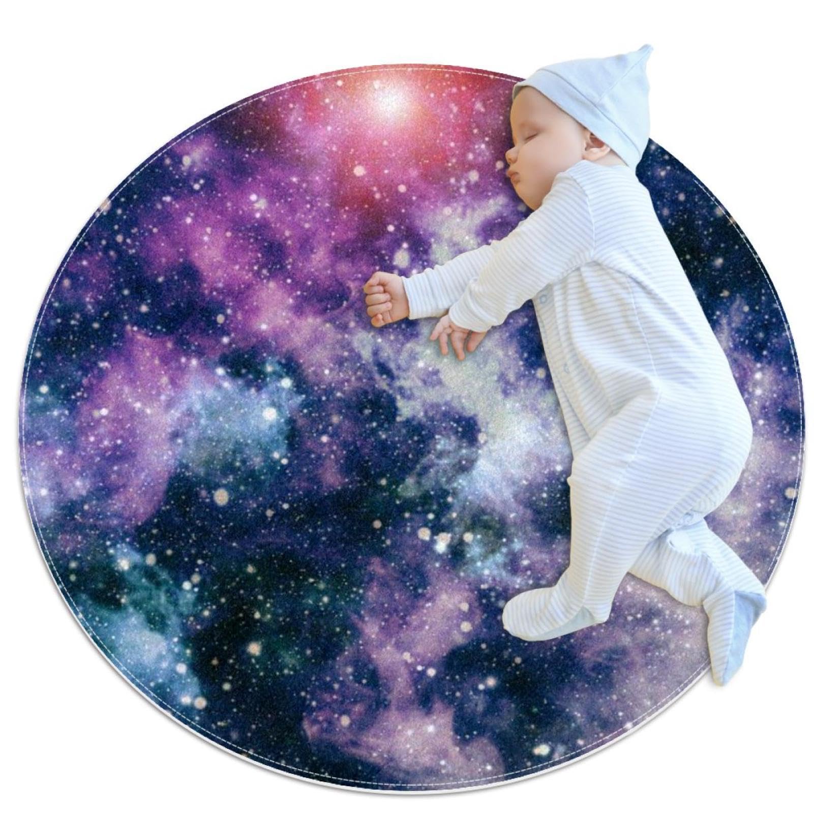 Tapis de chambre rond ciel étoilé pour une ambiance douce