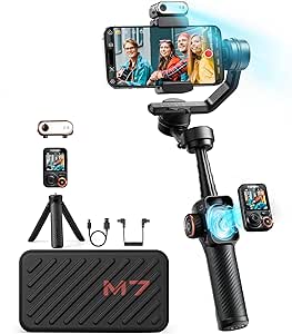 Hohem iSteady M7 Gimbal Stabilizer for iPhone with AI Tracking, Touchscreen Remote, Extendable Rod, Fill Light