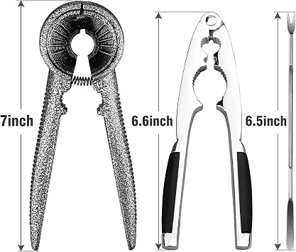 Anwenk Nutcracker Pecan Walnut Nut Crackers Bundle Heavy Duty Shell Seafood Cracker Tool with Non-Slip Handle
