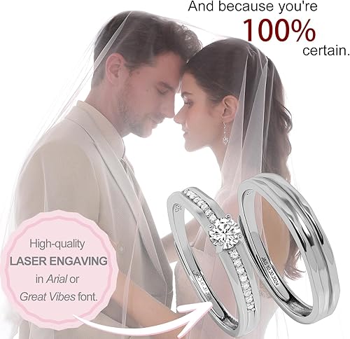 Miniatura 11 de Meissa Anillo de boda ancho de plata 925 para hombre, hecho a mano, anillo de diamantes para mujer, anillos de promesa a juego, tamaño ajustable