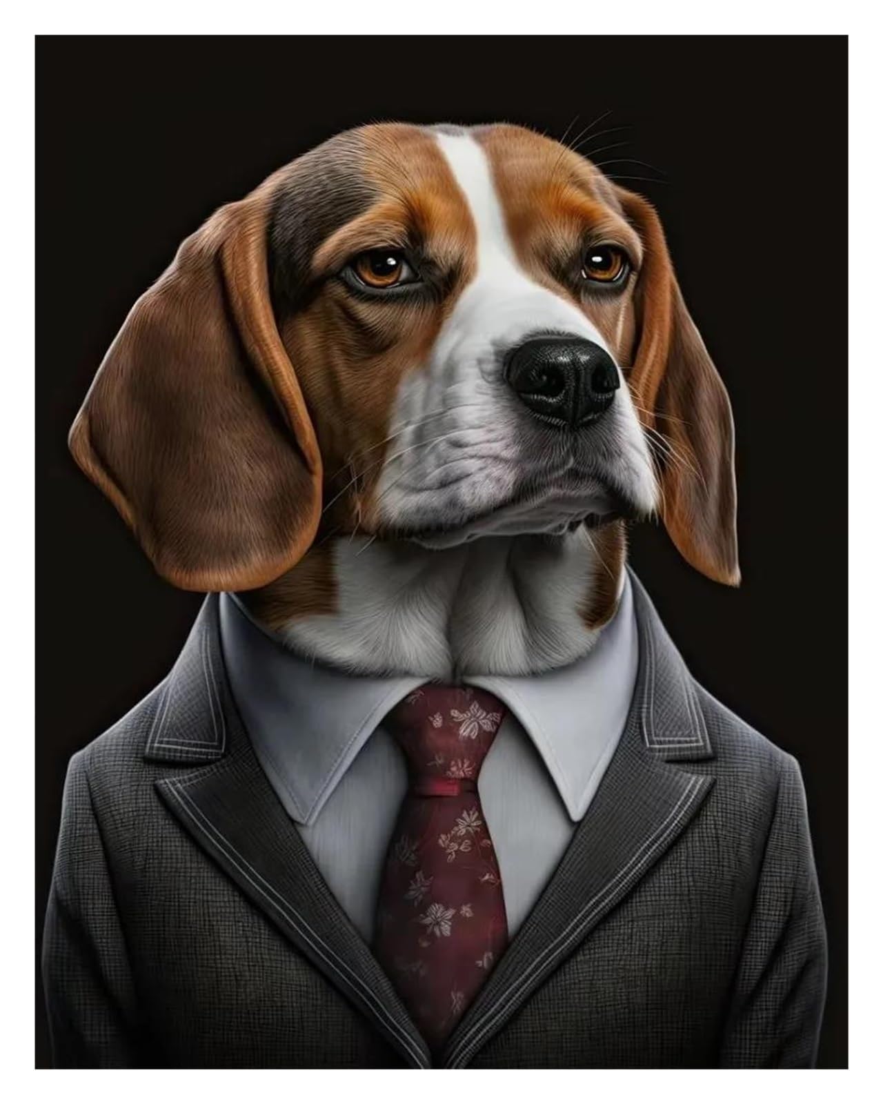 Art mural photo caniche costume de mode toile premium 50x70