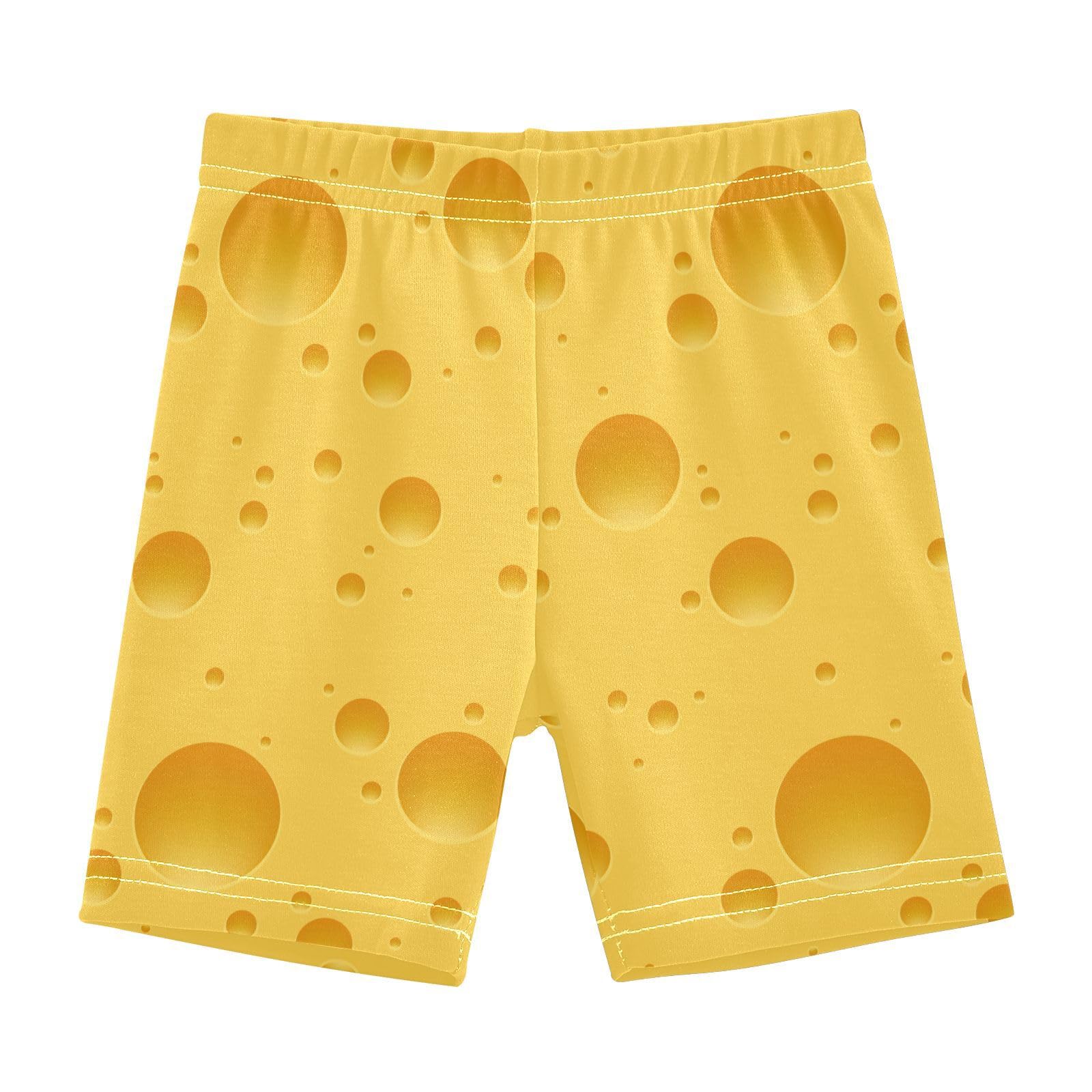 JHKKU Girls Yellow Cheese Shorts Cotton Cartwheel Bike Kids Biker Under Dress Dance Short Girl Clothes 4T