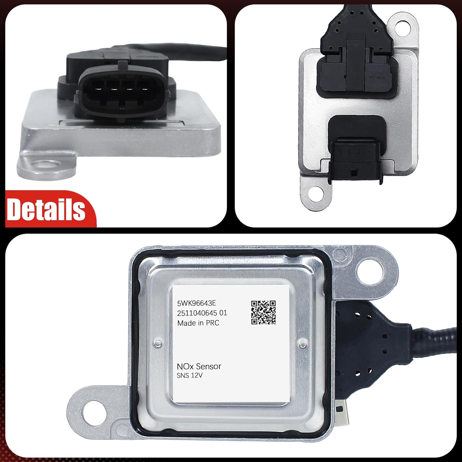 22014032 5WK96643E NOx Sensor Compatible with Volvo 2010-2019 C70,VHD/VNM,Nitrogen-Oxygen Sensor Fits for Mack CHU612/CHU613/CHU614,CXU612/CXU613/CXU614,GU712/GU713/GU812/GU813,GU814,LEU612/LEU613