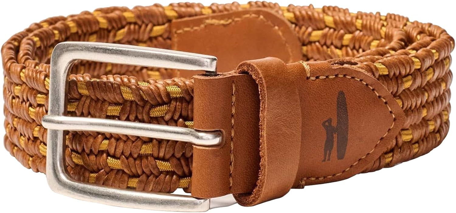 johnnie-O Tessuto Stretch Leather Belt