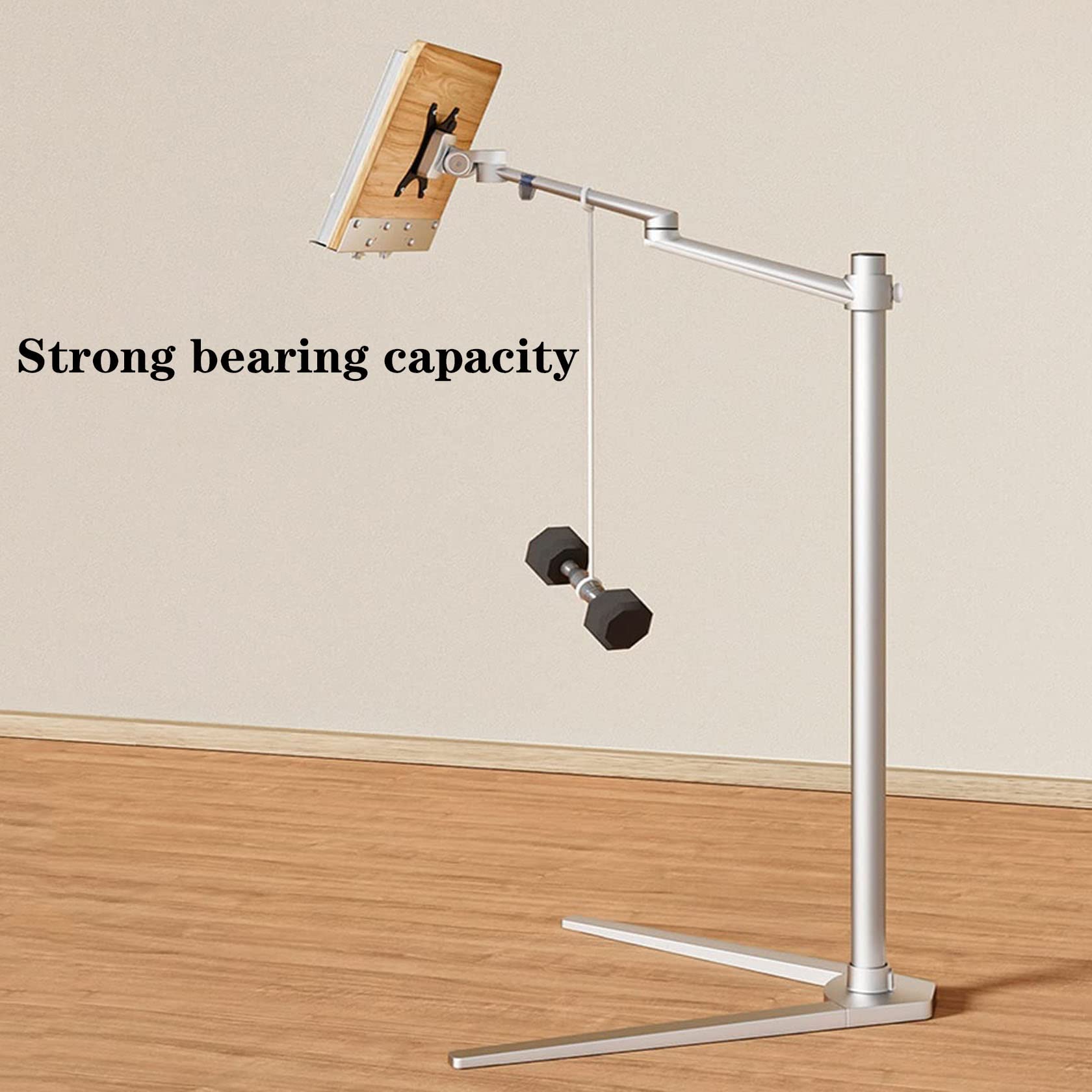 BIEGEN Buch Halterung Zum Lesen Höhenverstellbar 55-100cm 180 Grad Schwenkbar Buchständer mit Seitenclips Zum Lesen Verstellbarer Höhenwinkel Bodenständer (Wood)