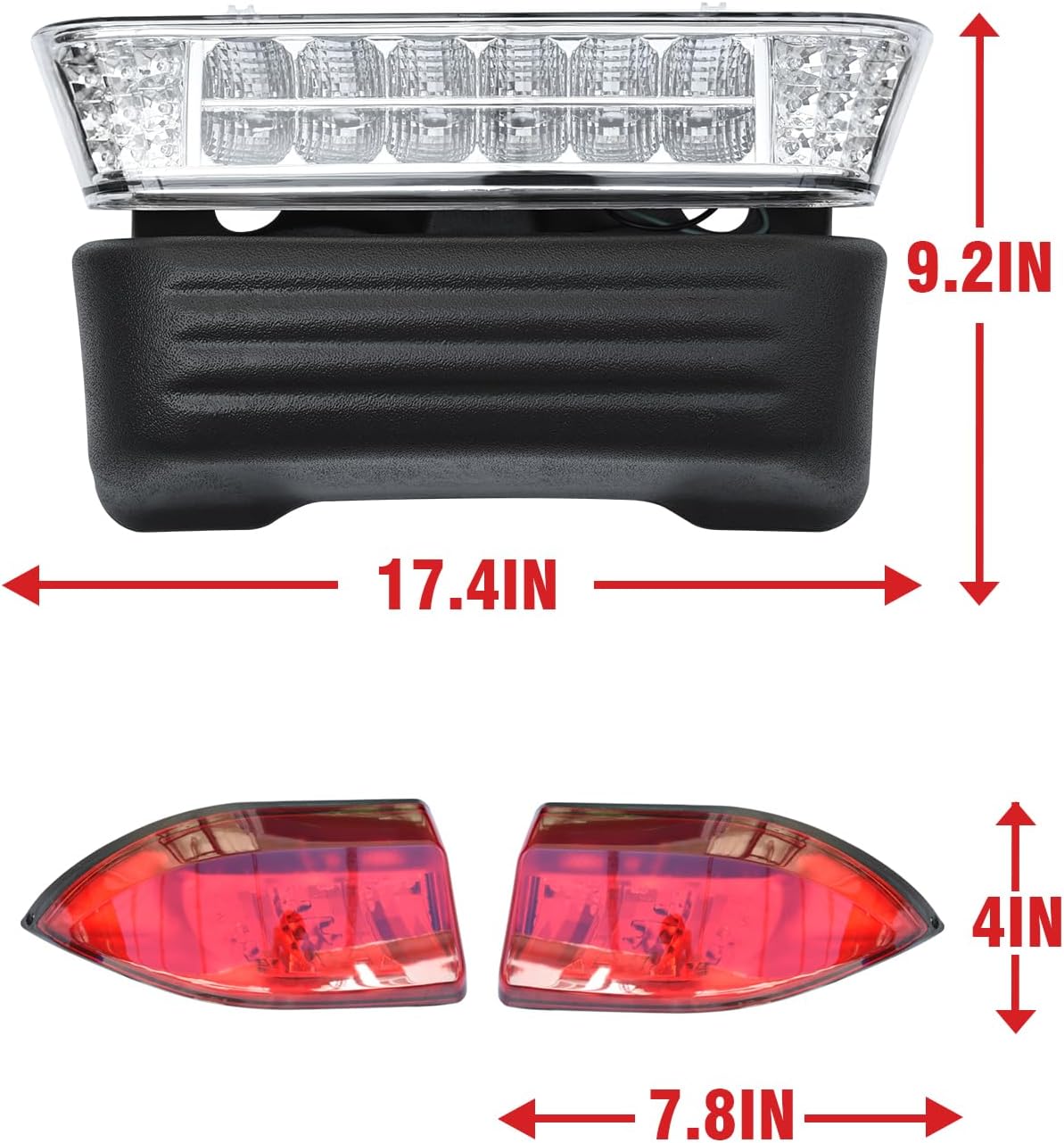 Golf Cart Deluxe Light Kit Compatible with Club Car Precedent Electric 2004-Up 12V Street Legal Light Kit, Upgrade LED Headlight Taillight with Turn Signals Hazard Light Switch Horn Brake Pad