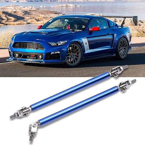 Vista 15 de DREAMIZER 2× Juego universal de varillas divisoras de soporte para labio de parachoques delantero, ajustables de 10"-13", barra de unión de puntal