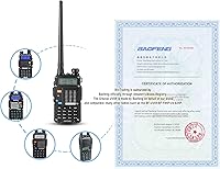 Vista 7 de Paquete de 3 radioaficiones de mano (UV-5R) de largo alcance UHF VHF de doble banda de 2 vías con batería recargable de iones de litio Walkie