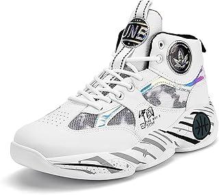 Bolognifi Tênis de basquete masculino de cano alto tênis esportivo tênis de basquete tênis de treinamento e jogging para homens/mulheres jovens Presente (Color : Black, Size : 10 Women/8 Men)