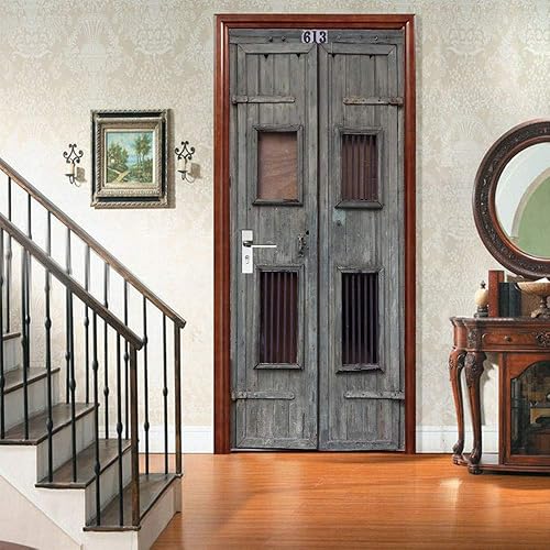 Miniatura 67 de Adhesivos 3D para puerta, murales para despegar y pegar, puerta de madera, papel tapiz autoadhesivo, extraíble, PVC, impermeable, póster