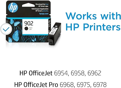 Vista 2 de HP Cartucho de tinta negra 902 para impresoras HP Funciona con serie de impresoras: OfficeJet 6954, 6958, 6962; OfficeJet Pro 6968, 6975, 6978