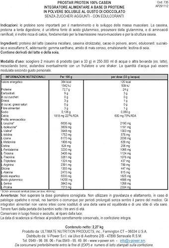 Miniatura 2 de Ultimate Nutrition Prostar - Proteína en polvo micelar e hidrolizada de caseína – sin grasa durante la noche crecimiento muscular y recuperación con