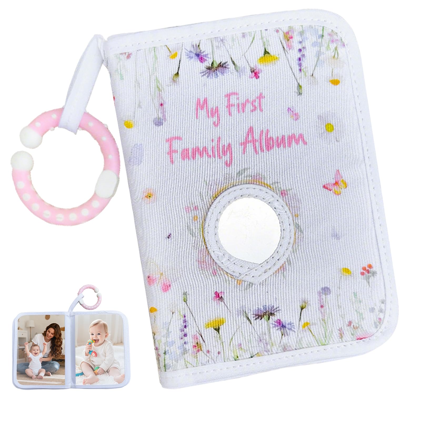 Baby Photo Album Soft Cloth Book, SiumPklay Baby Memory Book with Mirror