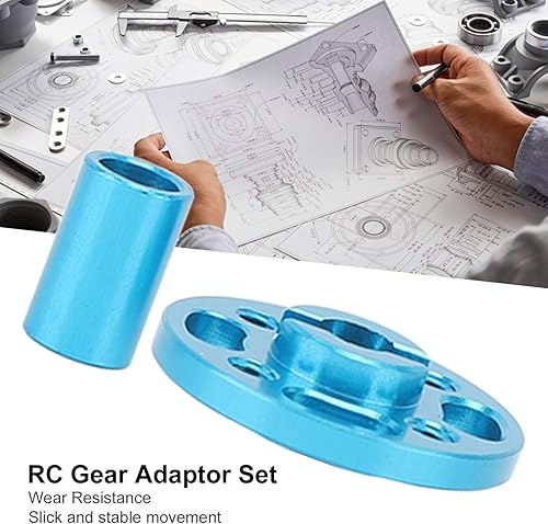 Miniatura 6 de Juego de adaptadores de engranajes RC, juego de adaptador de engranajes RC de alta velocidad de aleación de aluminio de repuesto para Tamiya TT02