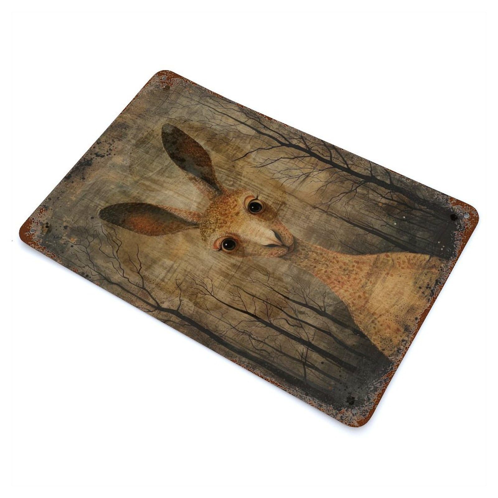 Decorative Tin Sign with Wild Kangaroo Design 11.8"x7.9", for Basement, Hobby Room And Garage Decor, Rustic Home Decor