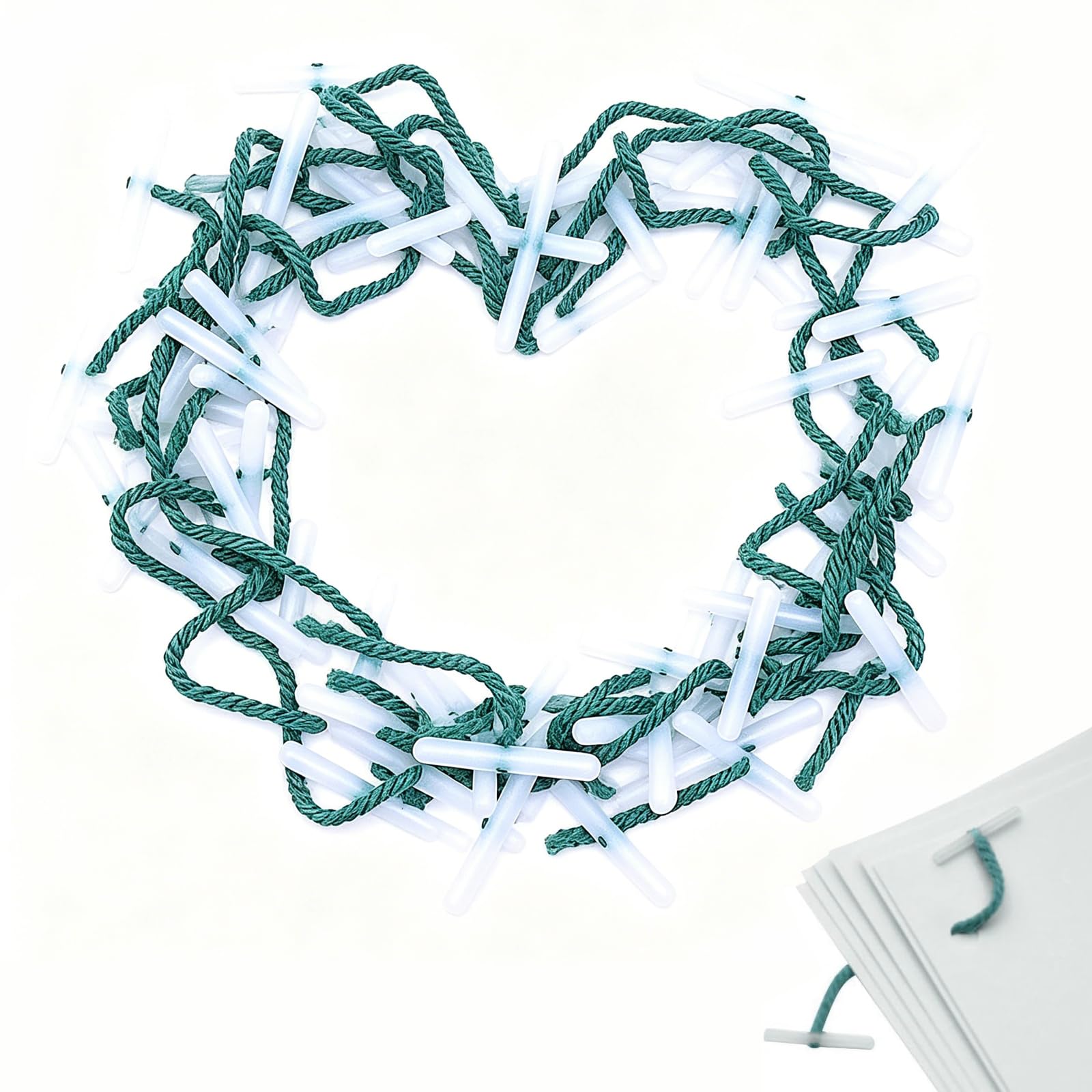 100 PCS Treasury Tags 76mm Green, Durable Paper Binder Fasteners with Flexible Ties, Easy File Organization for Office, School, Home and Document Storage