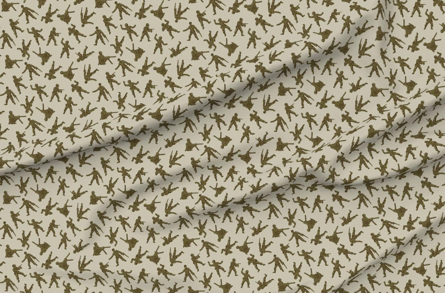Spoonflower Fabric - Army Men Abstract Toy Decor Green Printed on Organic Cotton Sateen Fabric by The Yard - Sewing Quilting Apparel Home Decor