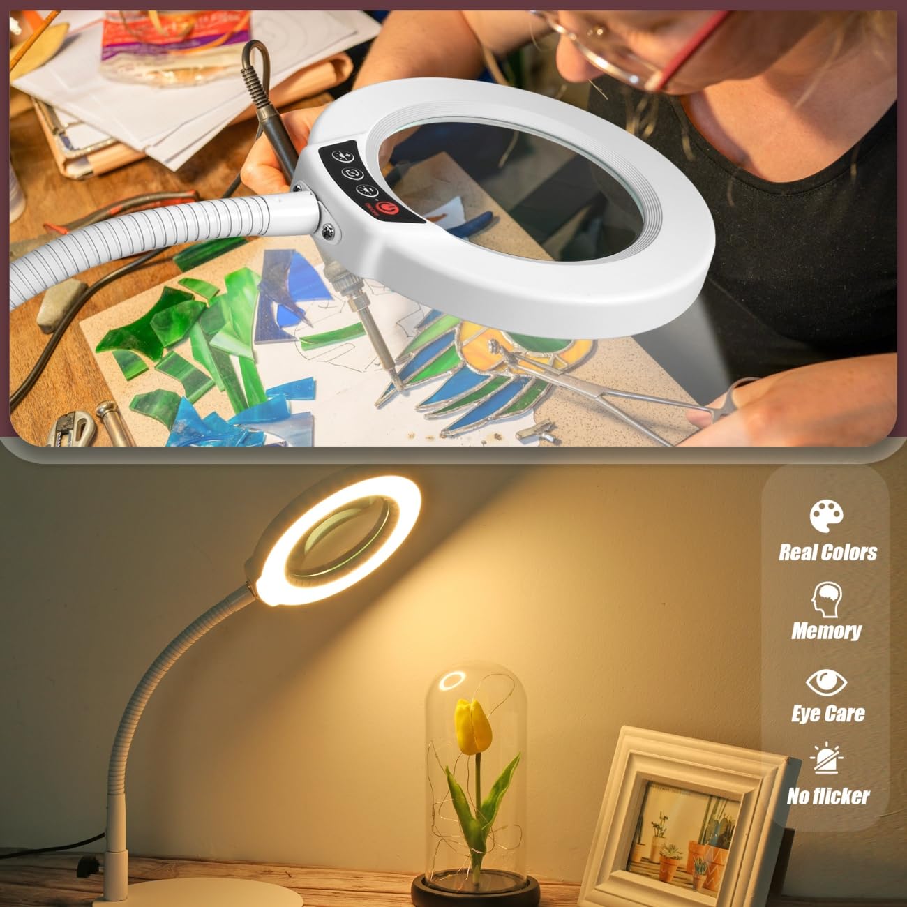 Lampada da scrivania a LED per casa, ufficio, colore bianco
