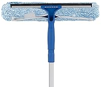 Vista 4 de Unger Escobilla de limpieza profesional 2 en 1 de 14 pulgadas + funda de repuesto para limpiador de ventanas profesional UNGER de 14 pulgadas