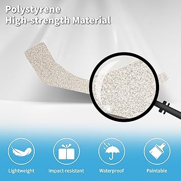 Art3d 10-Pack 47Ft White Ceiling Crown Molding Trim, High Impact Polystyrene Decorative Ceiling Moulding, Installed with Glue