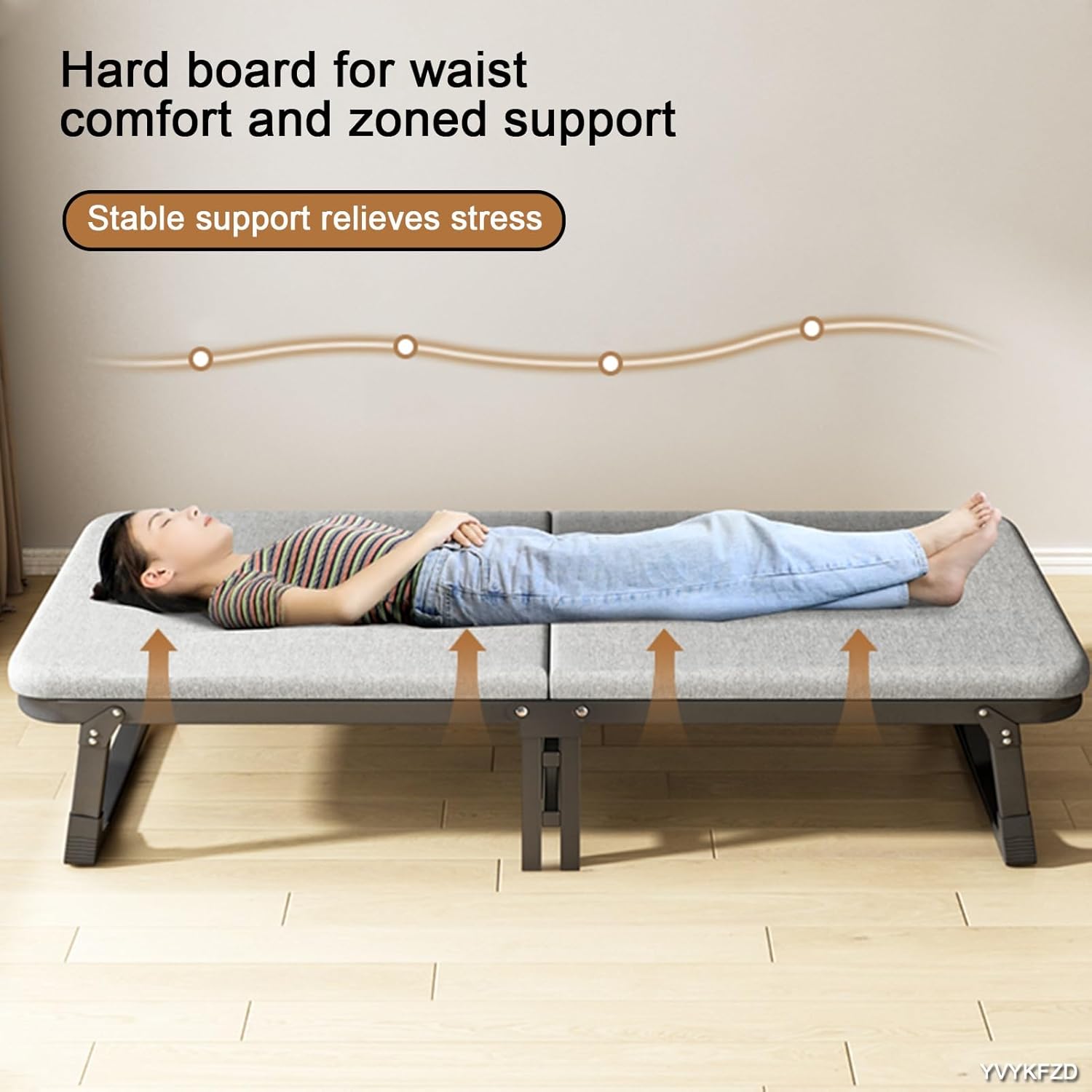 YVYKFZD Portable Camping Cots for Adults, Folding Camping Bed, Comfortable Sleeping Cots with Mattress, Spinner Wheels, Supports 330 lbs (Size : 185x60x38cm)