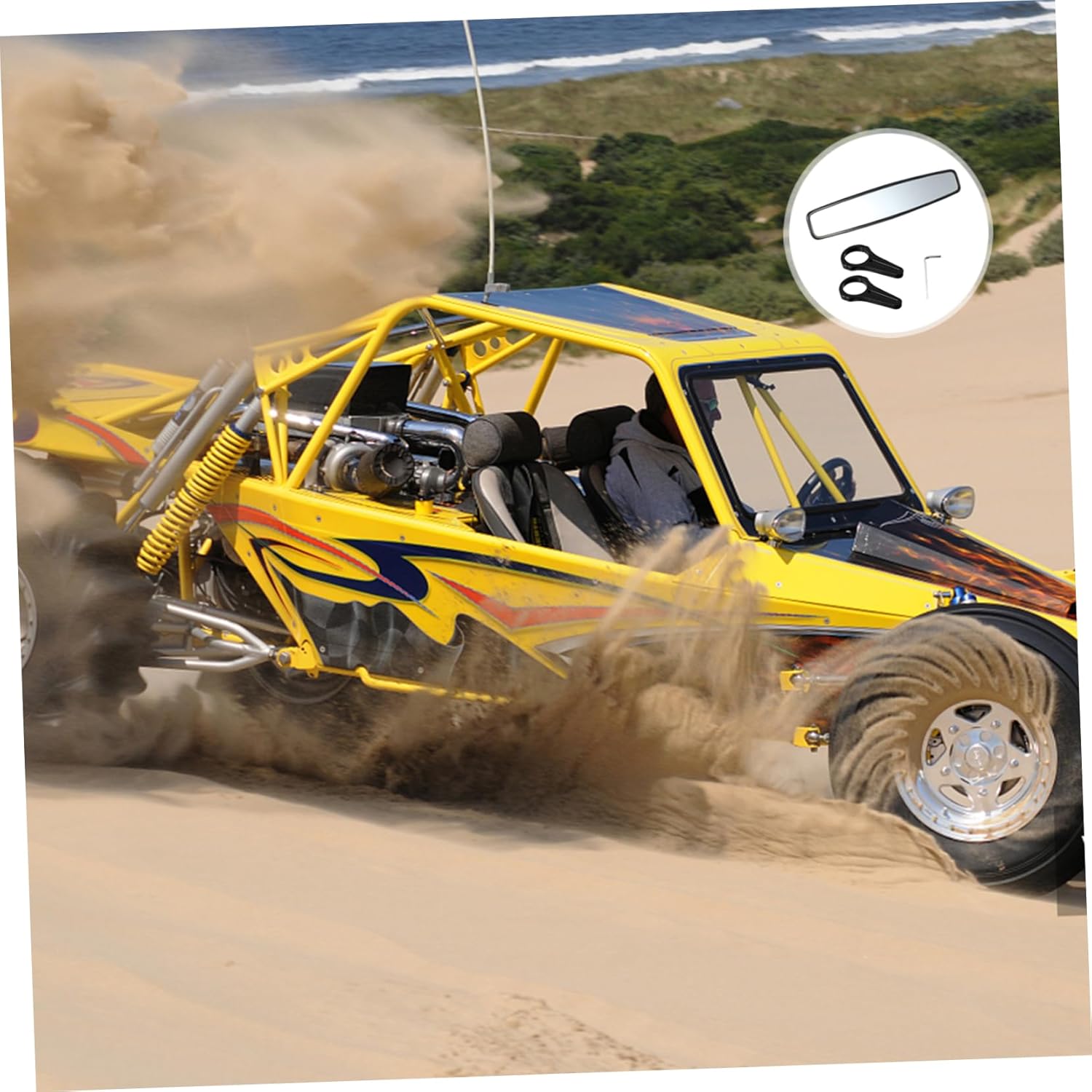 Sosoport Wide Angle Car Interior Rear View Mirror Shatterproof Vibration Resistant Design Compatible with Utv Atv Enhanced Driving Safety with No Blind Spots