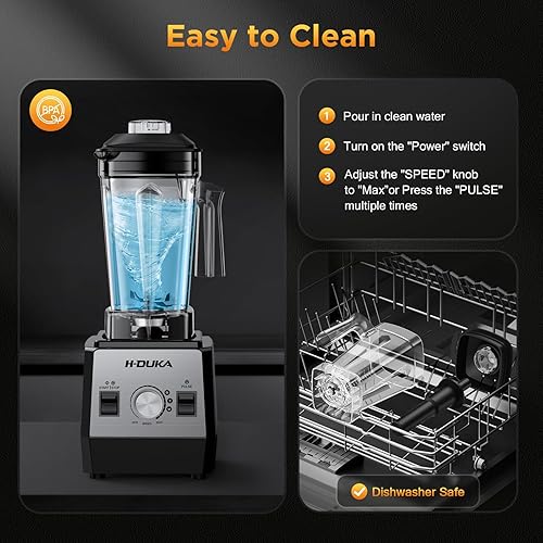 Miniatura 7 de Licuadora para batidos con capacidad de 64 onzas, licuadoras para cocina con recipiente sin BPA, licuadora de batidos para triturar hielo, bebidas