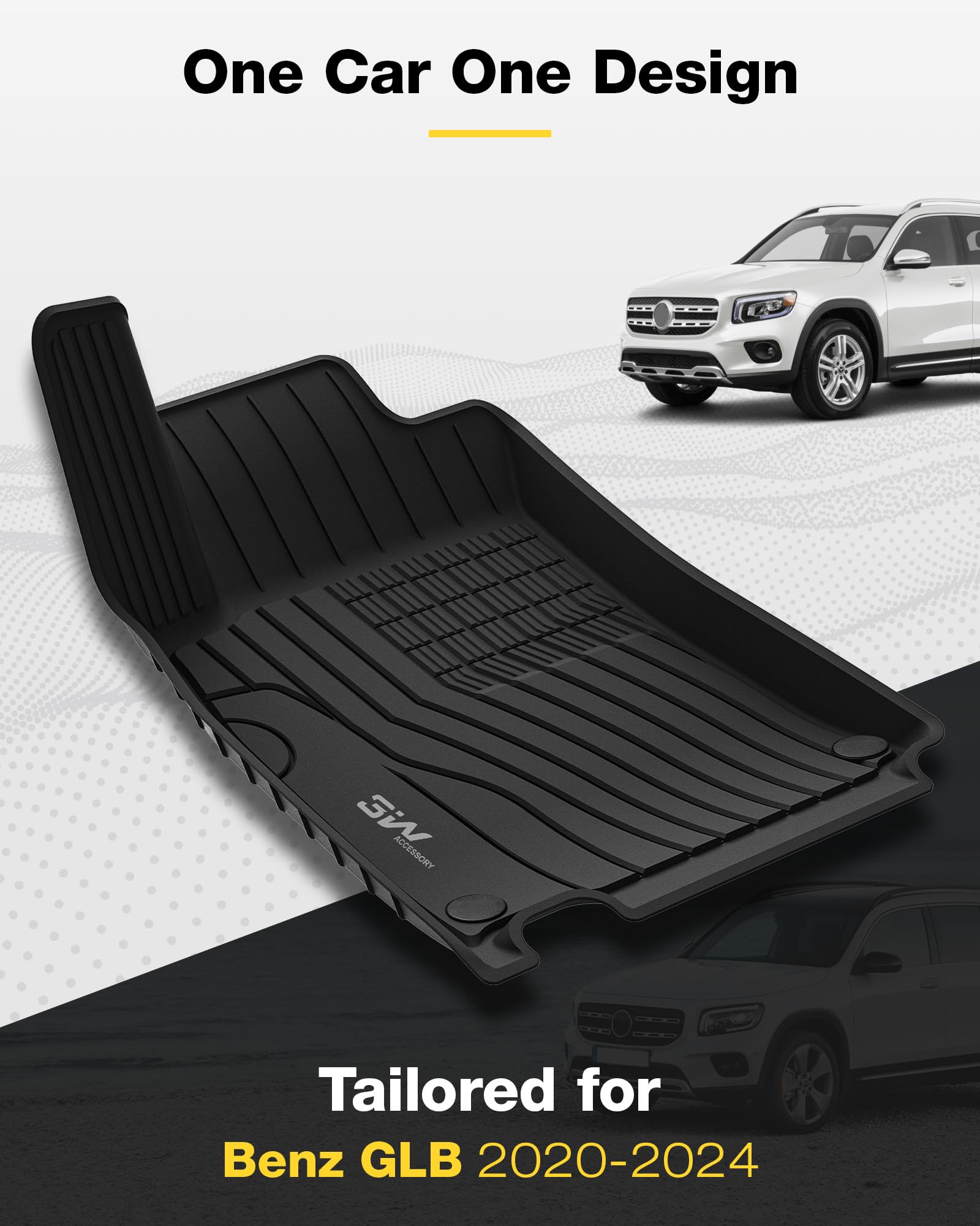 Amazon | 3W フロアマット メルセデス・ベンツ GLB 2020-2024 TPE 
