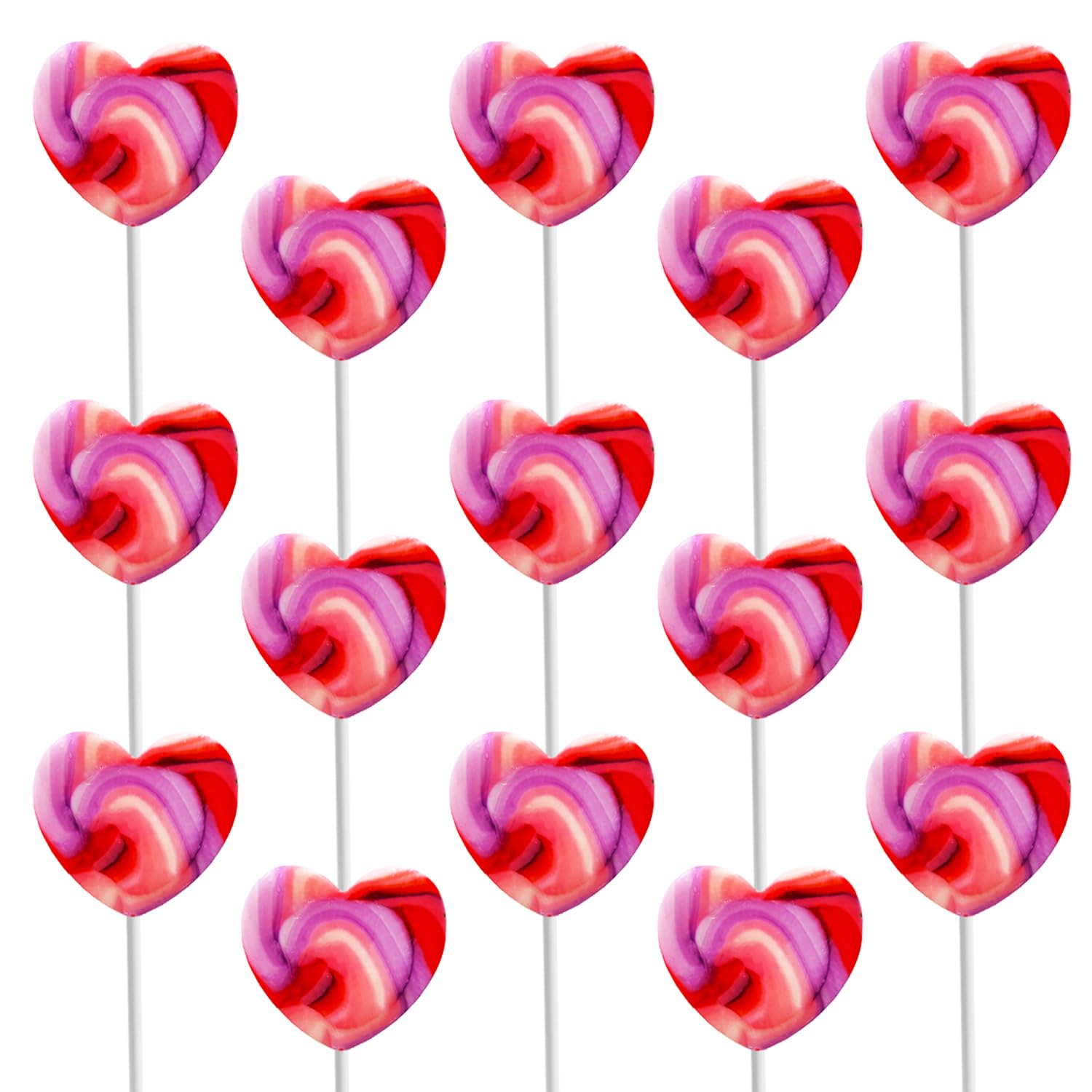 Fruidles Valentine's Assorted Heart Rainbow Swirl Lollipop, Mixed Fruit Flavor, Individually Wrapped, NET WT. 0.44oz (12g) Sucker, 12-Pack