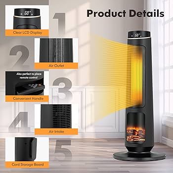 heater様 mixcd 7点 ② Tangkula 1500W Oscillating Space Heater, Fast Heating Ceramic PTC