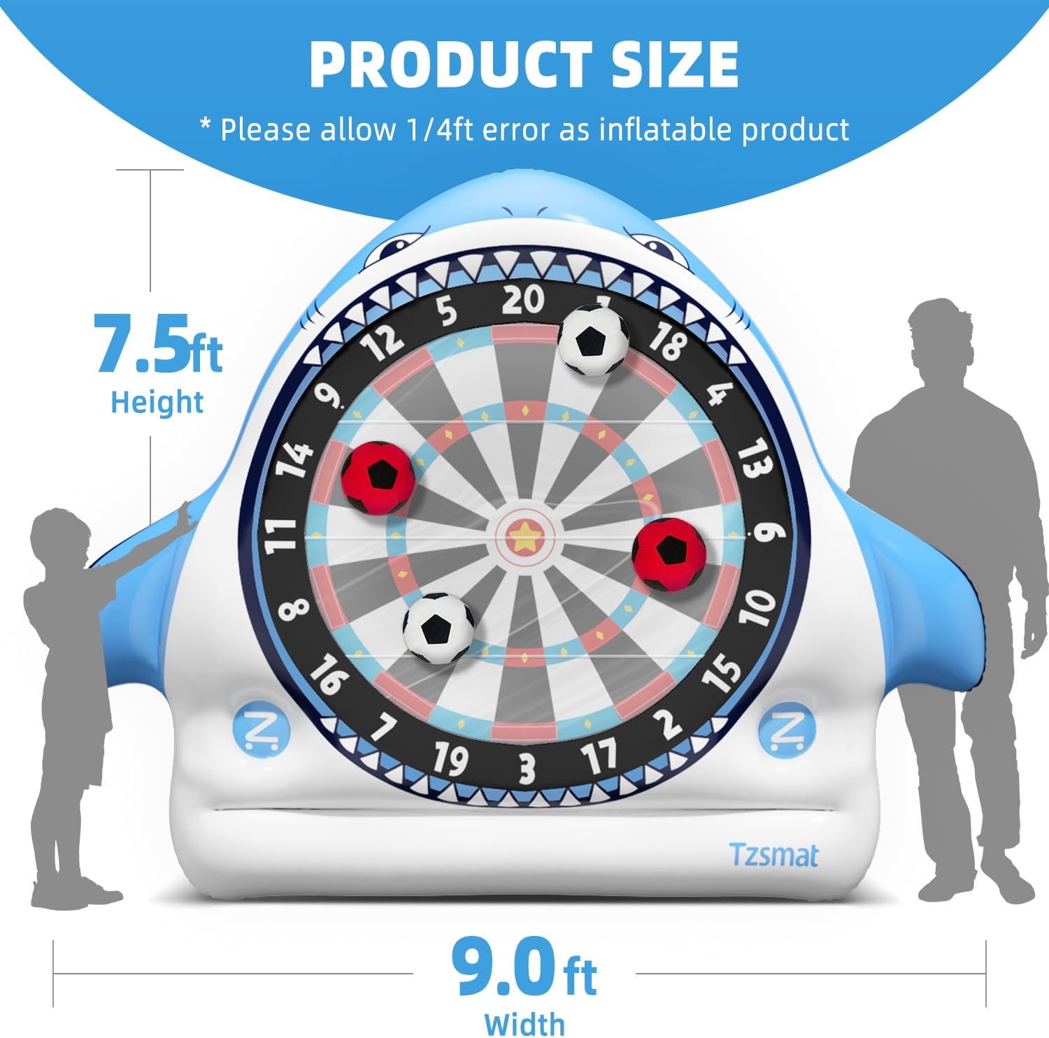 Inflatable Game Outdoor Giant Dartboard for Soccer Large Carnival Outdoor Games Giant Outdoor Game Activities Giant Yard Soccer Darts Games Blue Extra Large-XL image 7 of 7 B0DHX5GWR3