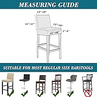 Vista 6 de HFCNMY Fundas para taburetes de bar, paquete de 4 fundas elásticas para taburetes de bar con respaldo, fundas de taburete de bar de jacquard