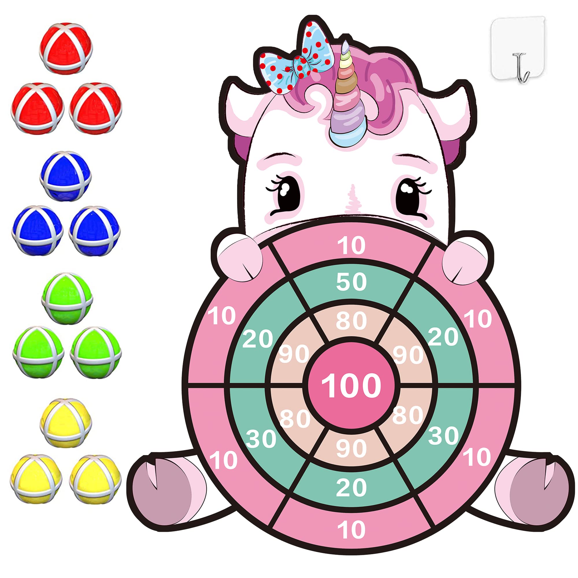 HONGID Unicorn Toys for 3-12 Year Old Girls,25”Large Dart Board Kids Toys for 6-12 Year Old Girls Teens Party Outdoor Games,Christmas Birthday Gifts