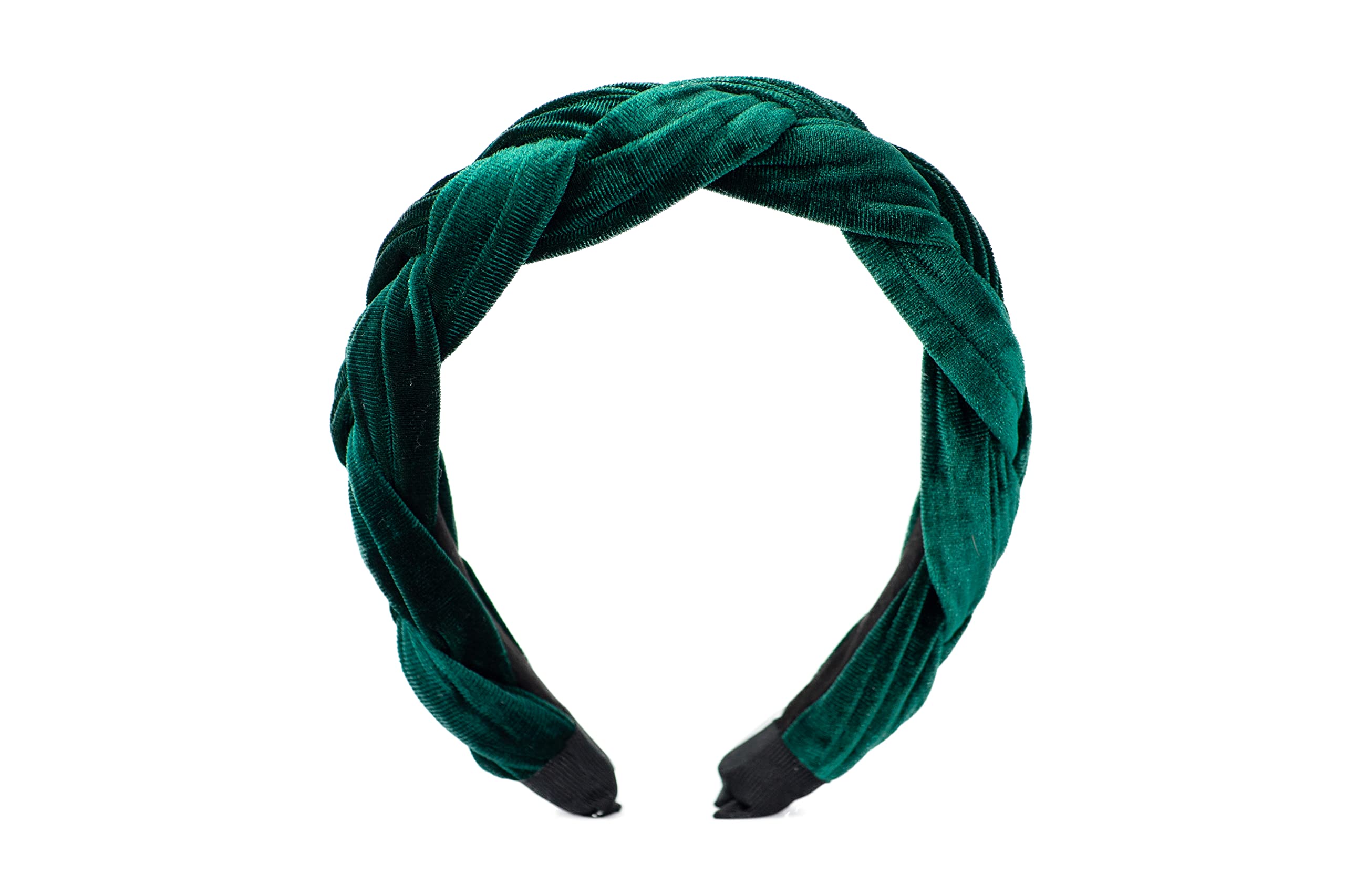 HABAC STUDIO Fasce per capelli da donna, accessori per capelli da donna, fasce per capelli per ragazze, fasce per capelli in velluto intrecciato venditore del Regno Unito. (verde