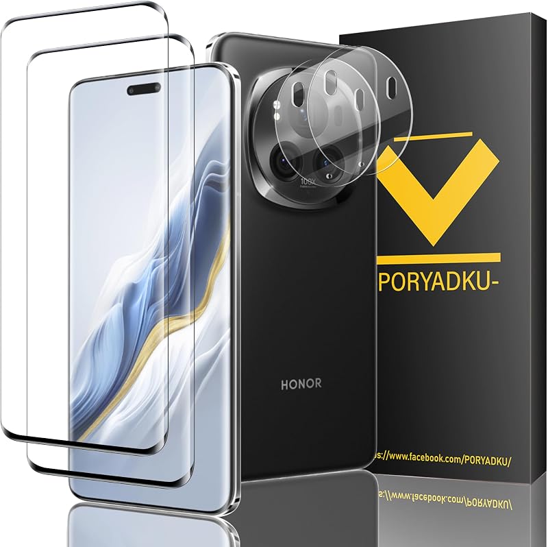 HOMEMO Honor Magic 6 Pro Védőüveg Szett - 2 db Képernyővédő + 2 db Kameravédő Üvegfólia, 9H Keménység, Karcálló, HD Tiszta, Ujjlenyomatbarát