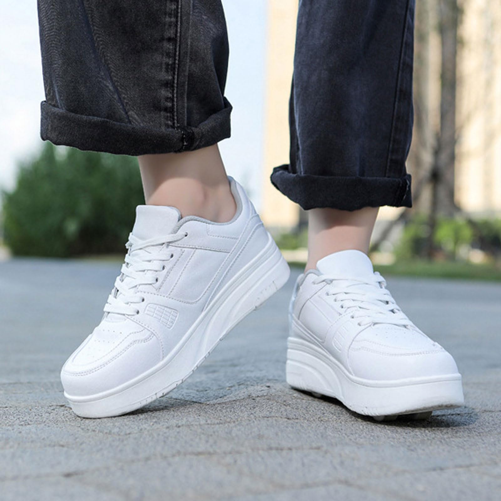 Zapatillas Deportivas con Ruedas para niños,Zapatillas de Skateboarding Niñas Niños,2 en 1 Zapatillas con Ruedas,2 en 1,Multiusos,para Regalos navideños creativos para niños