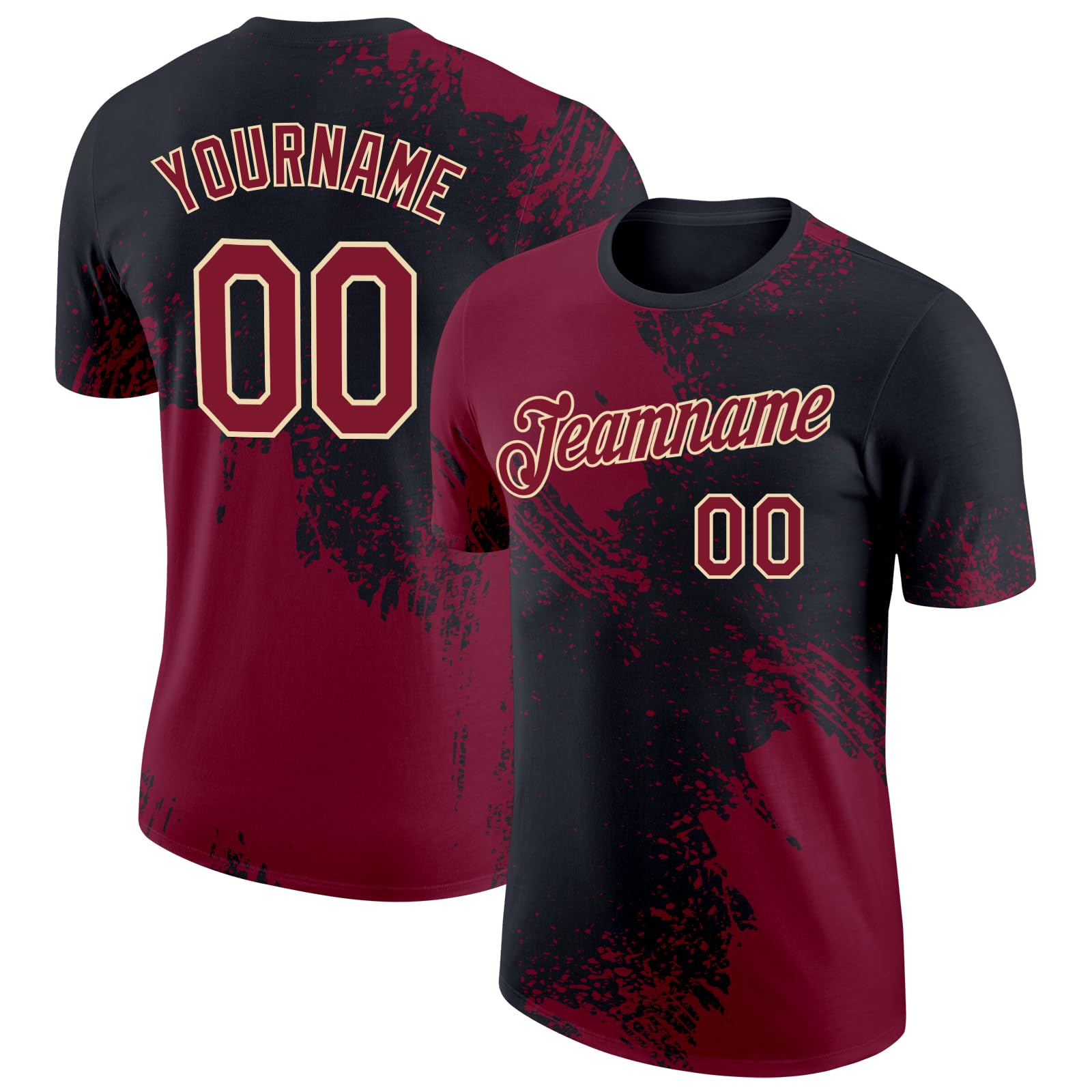 Custom Novelty Baseball Shirts Brush Pattern Personalized Baseball Jerseys Printed Name Number Logo for Men Women Youth