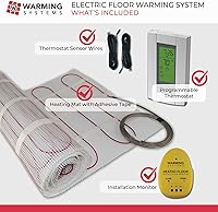 Vista 7 de Alfombrilla eléctrica de calefacción radiante de 30 pies cuadrados y 120 V – Incluye alfombrilla de calefacción, termostato programable, sensor