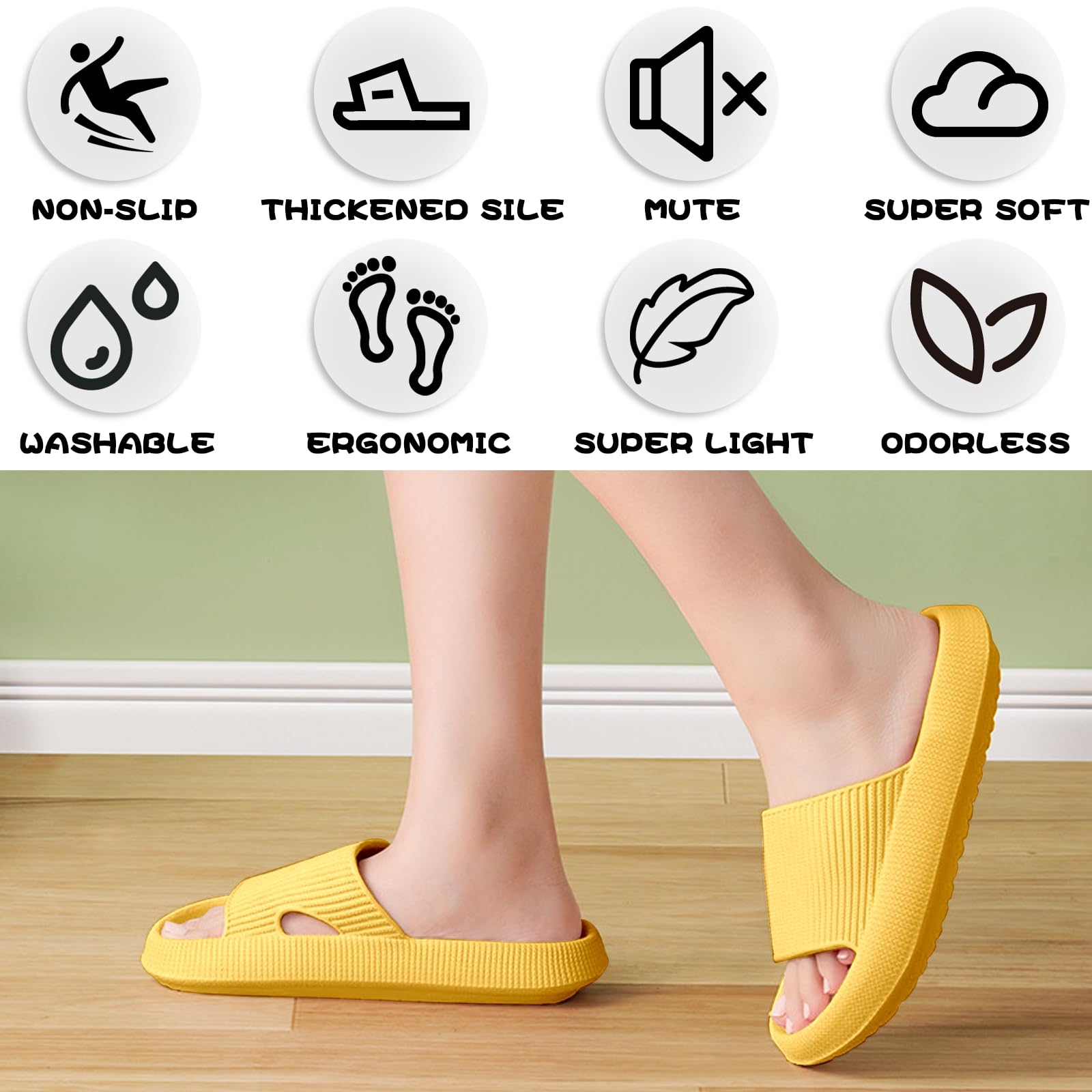 Calish Ciabatte Uomo Donna Casa Aperte Pantofole Comode Slide Ciabatte Nuvole Ultra Morbide Pantofola Sandalo Estive Ciabatte da Mare Spiaggia Piscina Unisex