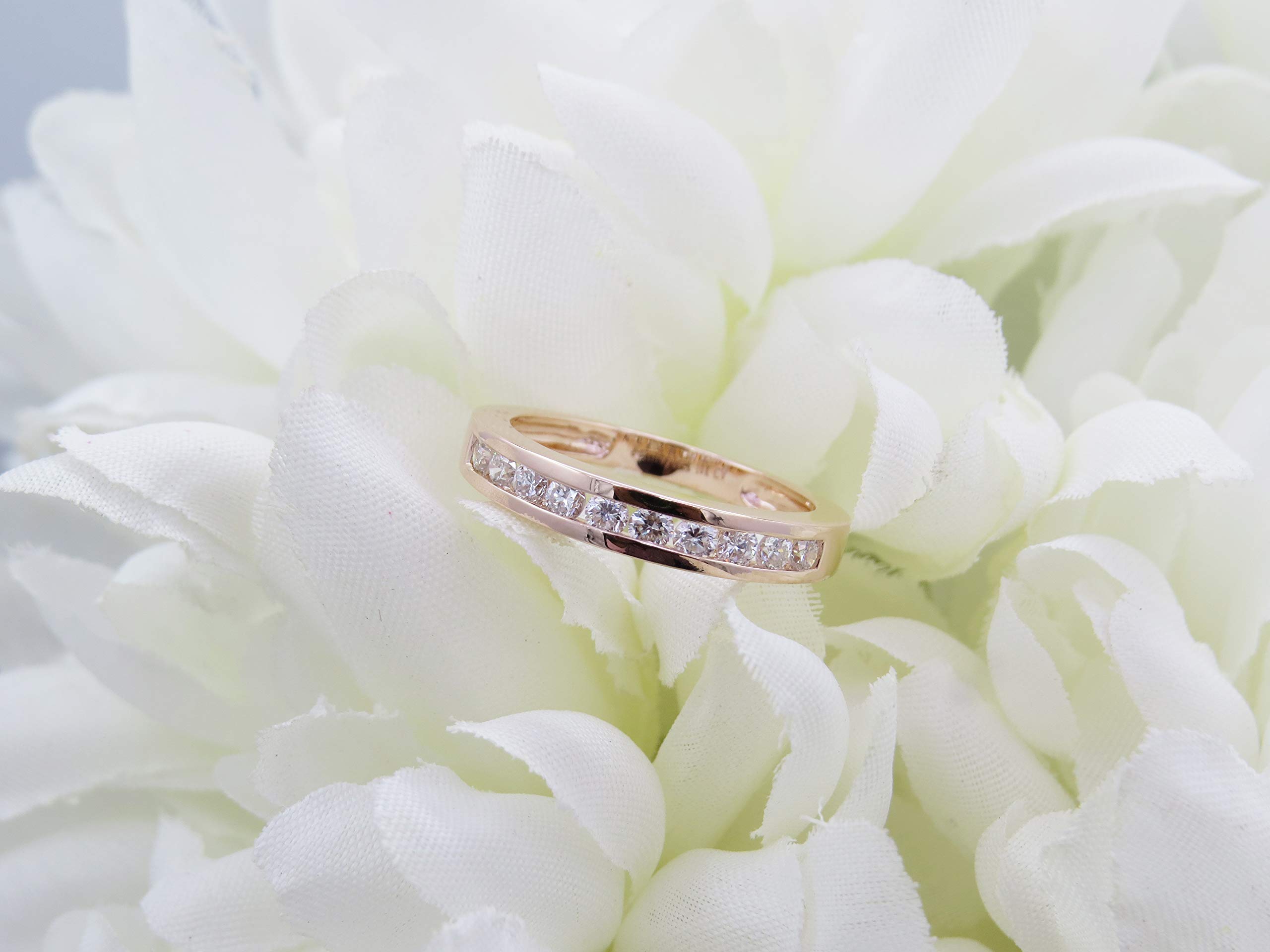 DazzlingRock Collection 10 quilates oro rosa redonda H-I Diamante cultivado en laboratorio