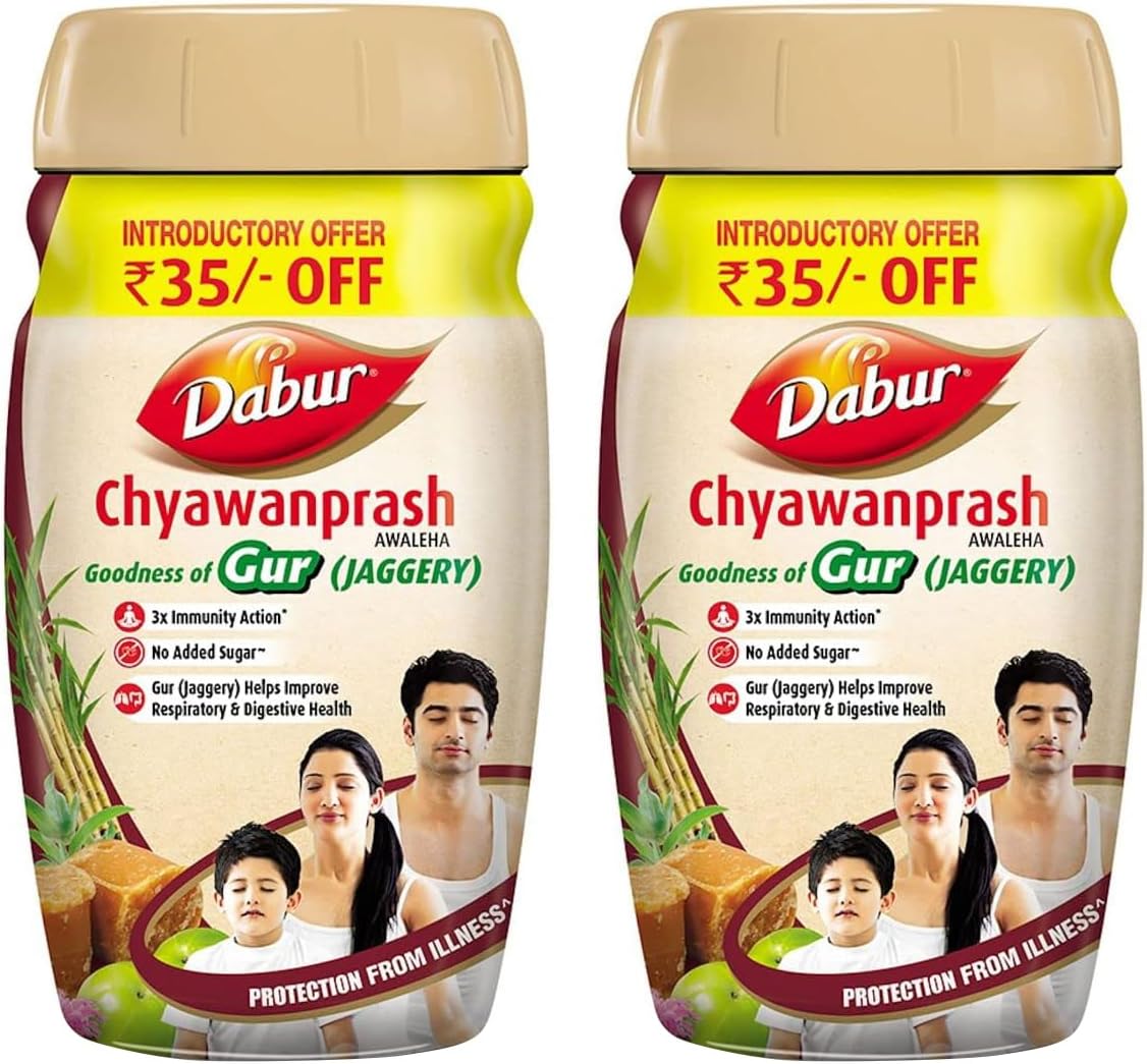 Dabur Chyawanprash Awaleha - 900g | With Goodness of Gur (Jaggery)| 3X Immunity Action | No added Sugar | Helps Improve Digestive & Respiratory Health | With Goodness of 40+ Ayurvedic Herbs
