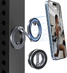 Itramax Magnetic Phone Holder for Gym,Double Ring Magnetic Gym Phone Stand,360 Adjustable Dual-Sided Mount for iPhone 17 Air 16 15 14 13 12 Pro Max,Mag/Safe Case,Metal Surfaces,Alloy Base,Golf Cart